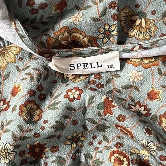 Spell x Free People Lady Untamed Gown XXL Long Sleeve V-Neck Maxi Dress Floral - Picture 10 of 13